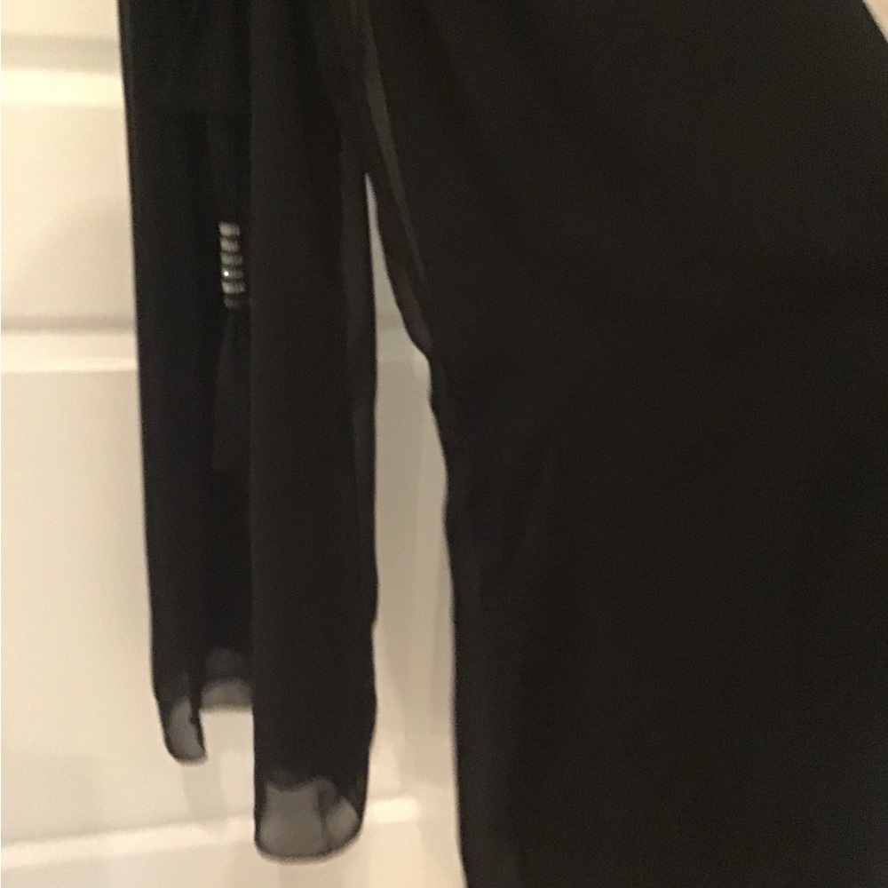 Beautiful black dressy pantsuit with decorative belt